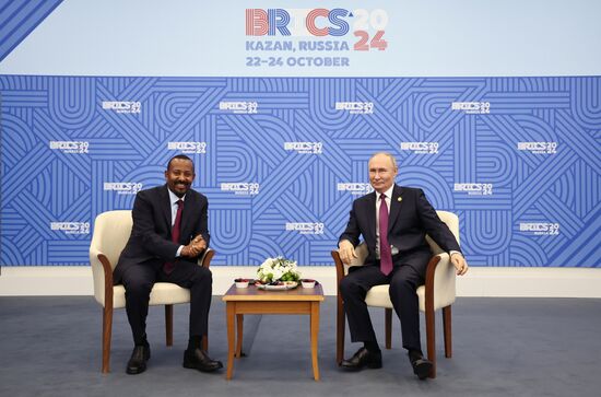 16th BRICS Summit. Meeting of the President of the Russian Federation Putin with Ethiopian Prime Minister A. A. Ali