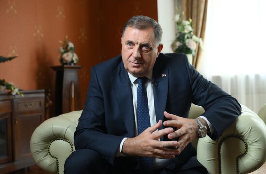 President of Republic of Srpska Milorad Dodik gives interview to RIA Novosti