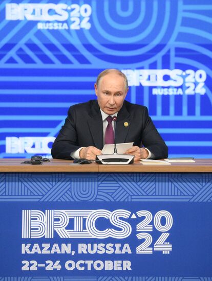 16th BRICS Summit. Press conference with President of Russia Vladimir Putin