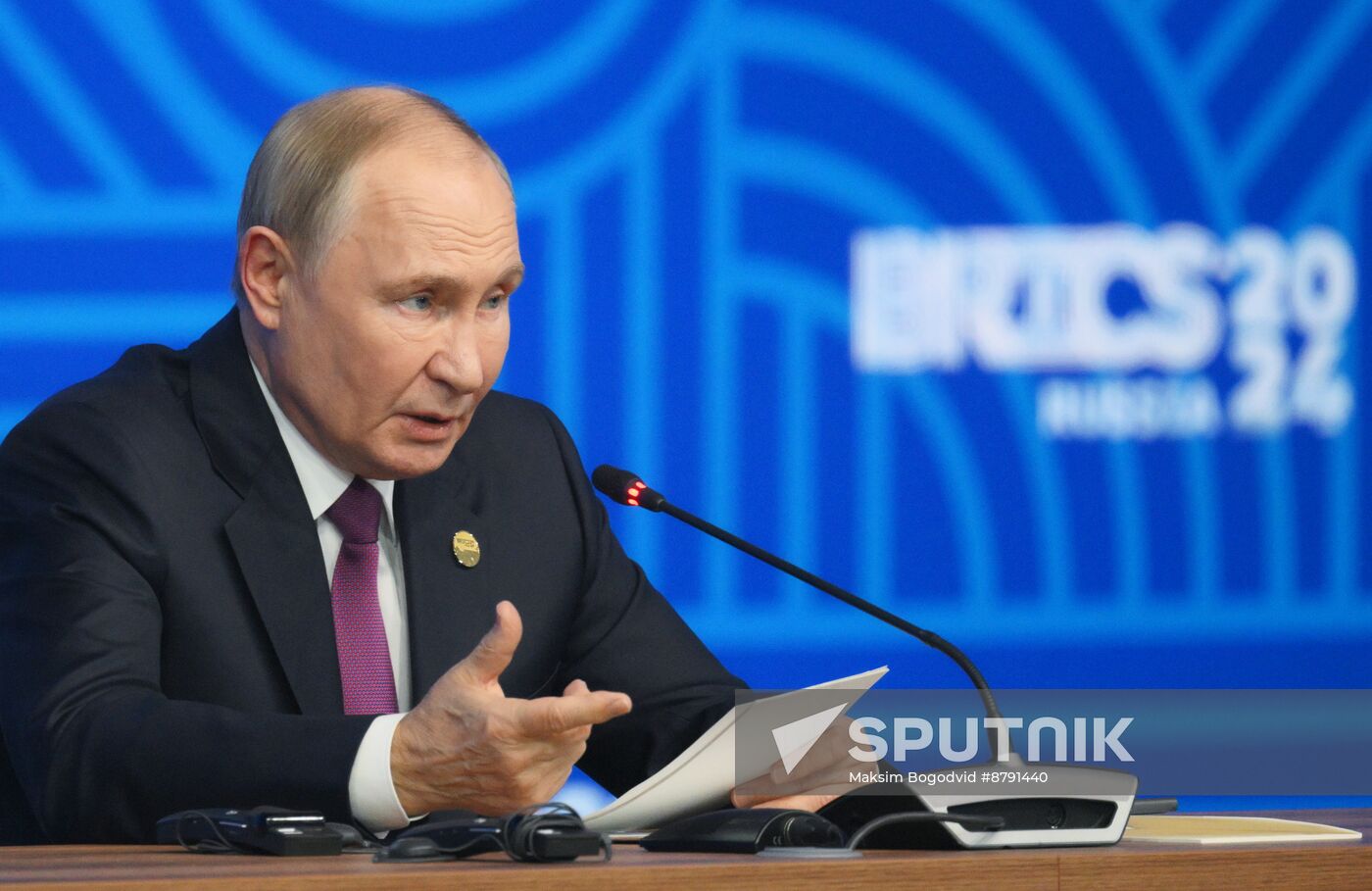 16th BRICS Summit. Press conference with President of Russia Vladimir Putin