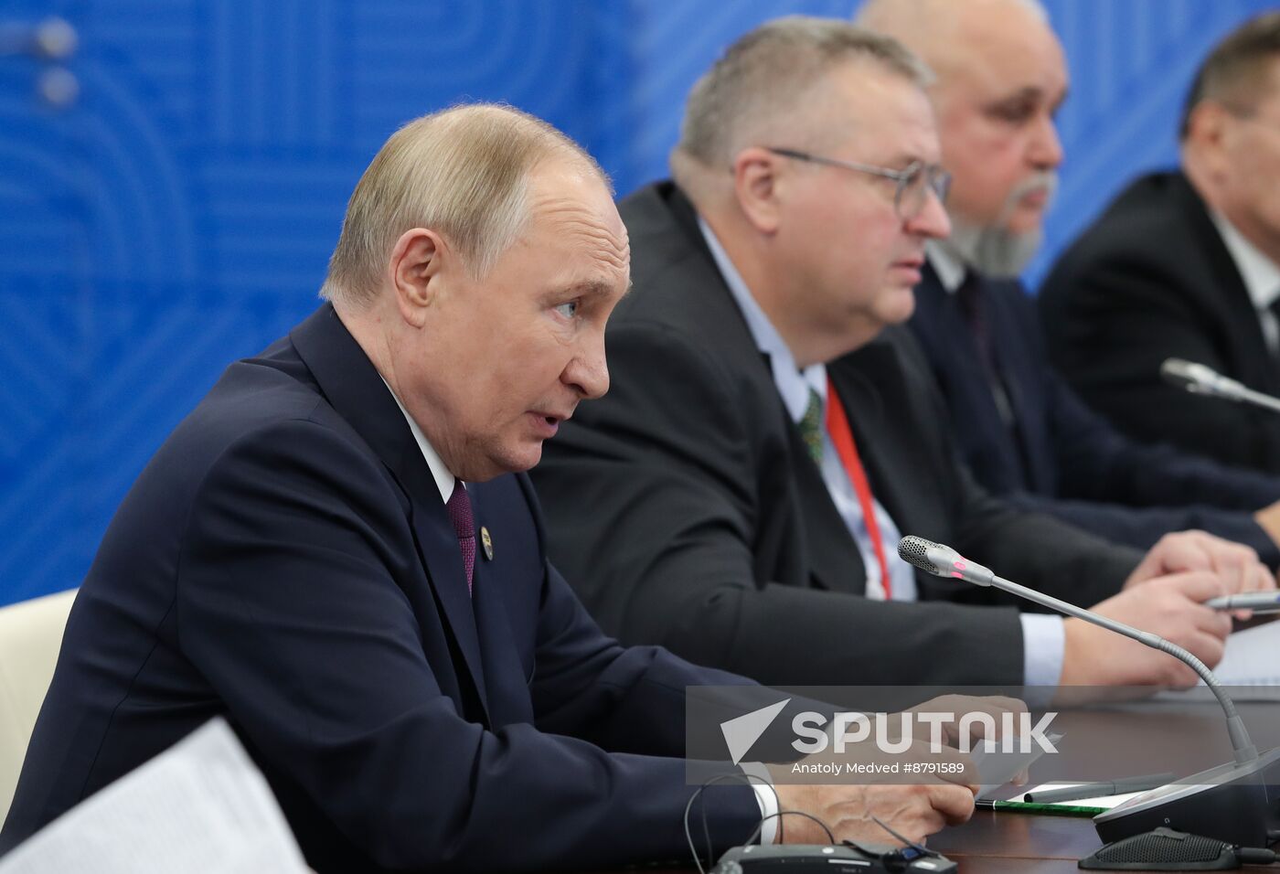 16th BRICS Summit. Meeting of President of Russia Vladimir Putin with President of Bolivia Luis Alberto Arce Catacora