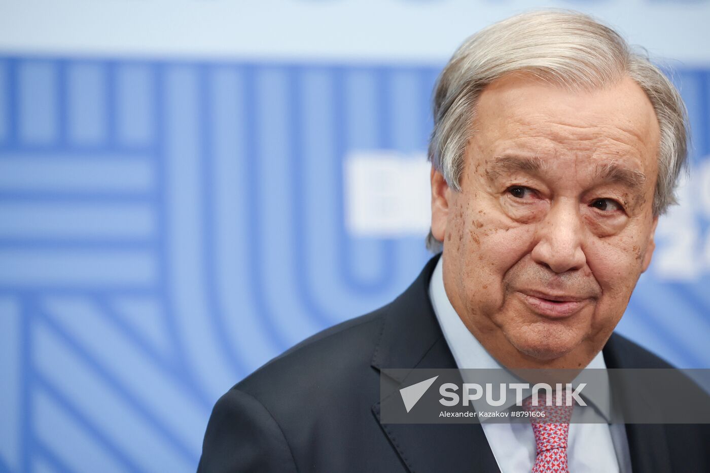 16th BRICS Summit. President of Russia Vladimir Putin meets with UN Secretary-General Antonio Guterres