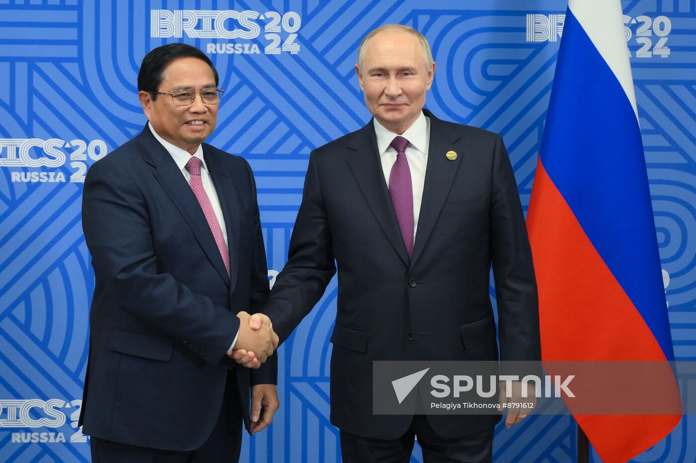 16th BRICS Summit. President of Russia Vladimir Putin meets with Prime Minister of Vietnam Phạm Minh Chinh