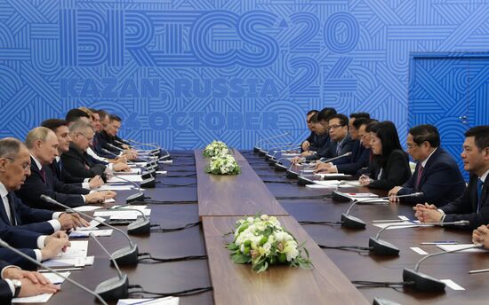 16th BRICS Summit. President of Russia Vladimir Putin meets with Prime Minister of Vietnam Phạm Minh Chinh