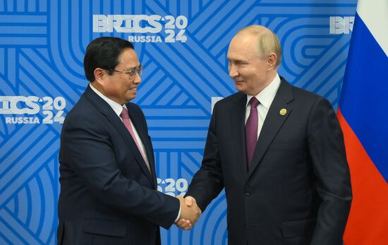 16th BRICS Summit. President of Russia Vladimir Putin meets with Prime Minister of Vietnam Phạm Minh Chinh