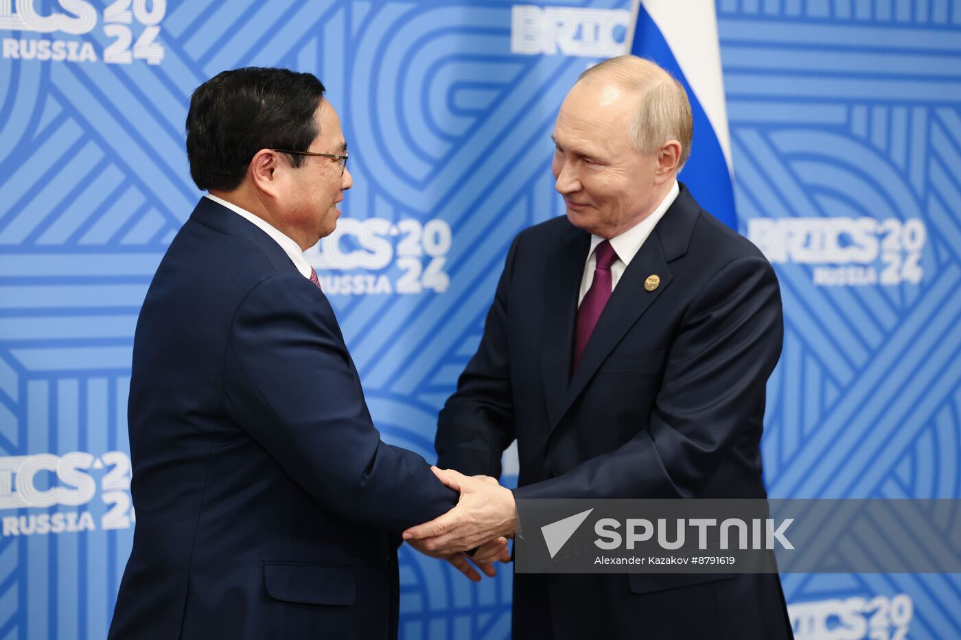 16th BRICS Summit. President of Russia Vladimir Putin meets with Prime Minister of Vietnam Phạm Minh Chinh