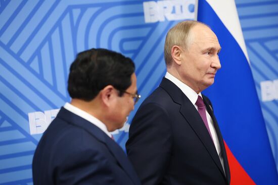 16th BRICS Summit. President of Russia Vladimir Putin meets with Prime Minister of Vietnam Phạm Minh Chinh