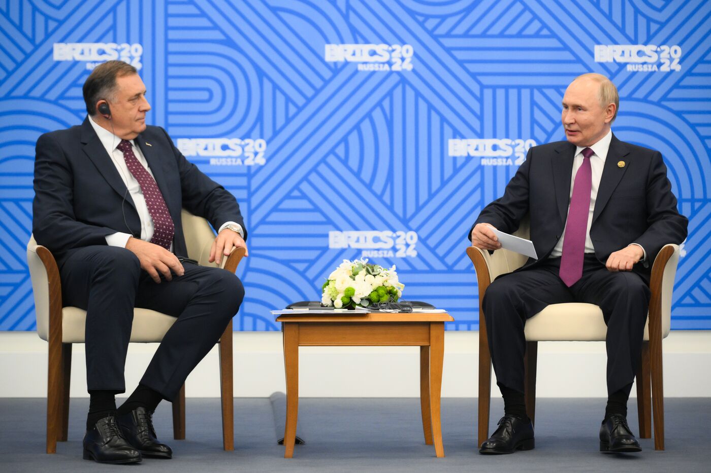 16th BRICS Summit. President of Russia Vladimir Putin meets with President of Republika Srpska Milorad Dodik