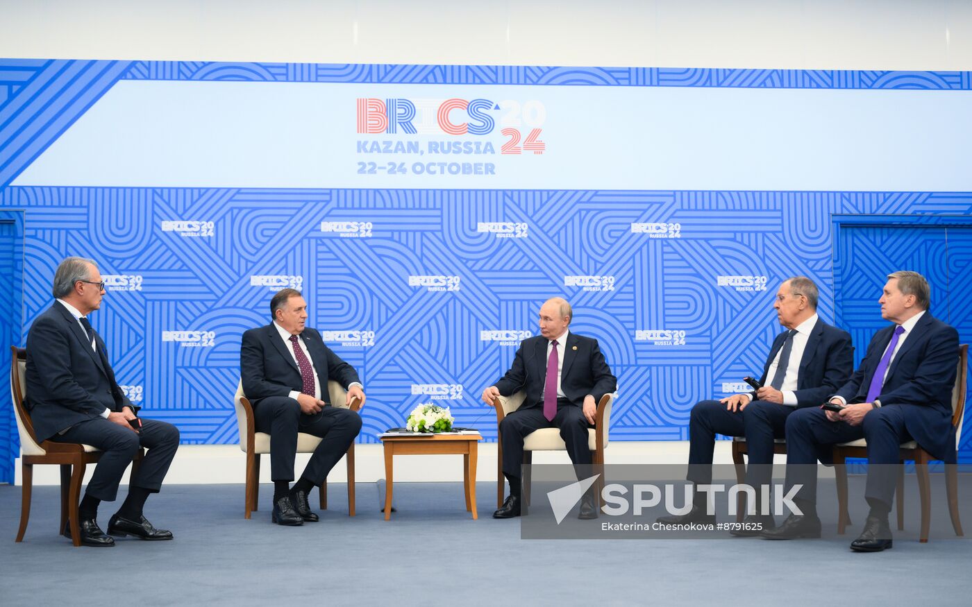 16th BRICS Summit. President of Russia Vladimir Putin meets with President of Republika Srpska Milorad Dodik