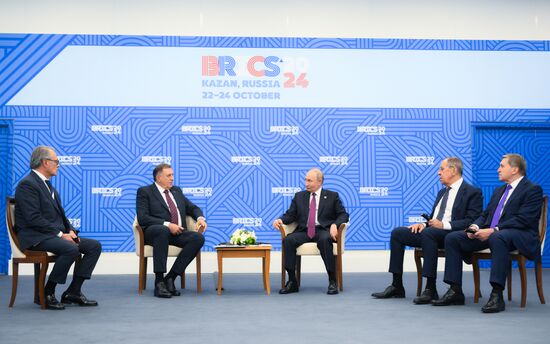 16th BRICS Summit. President of Russia Vladimir Putin meets with President of Republika Srpska Milorad Dodik