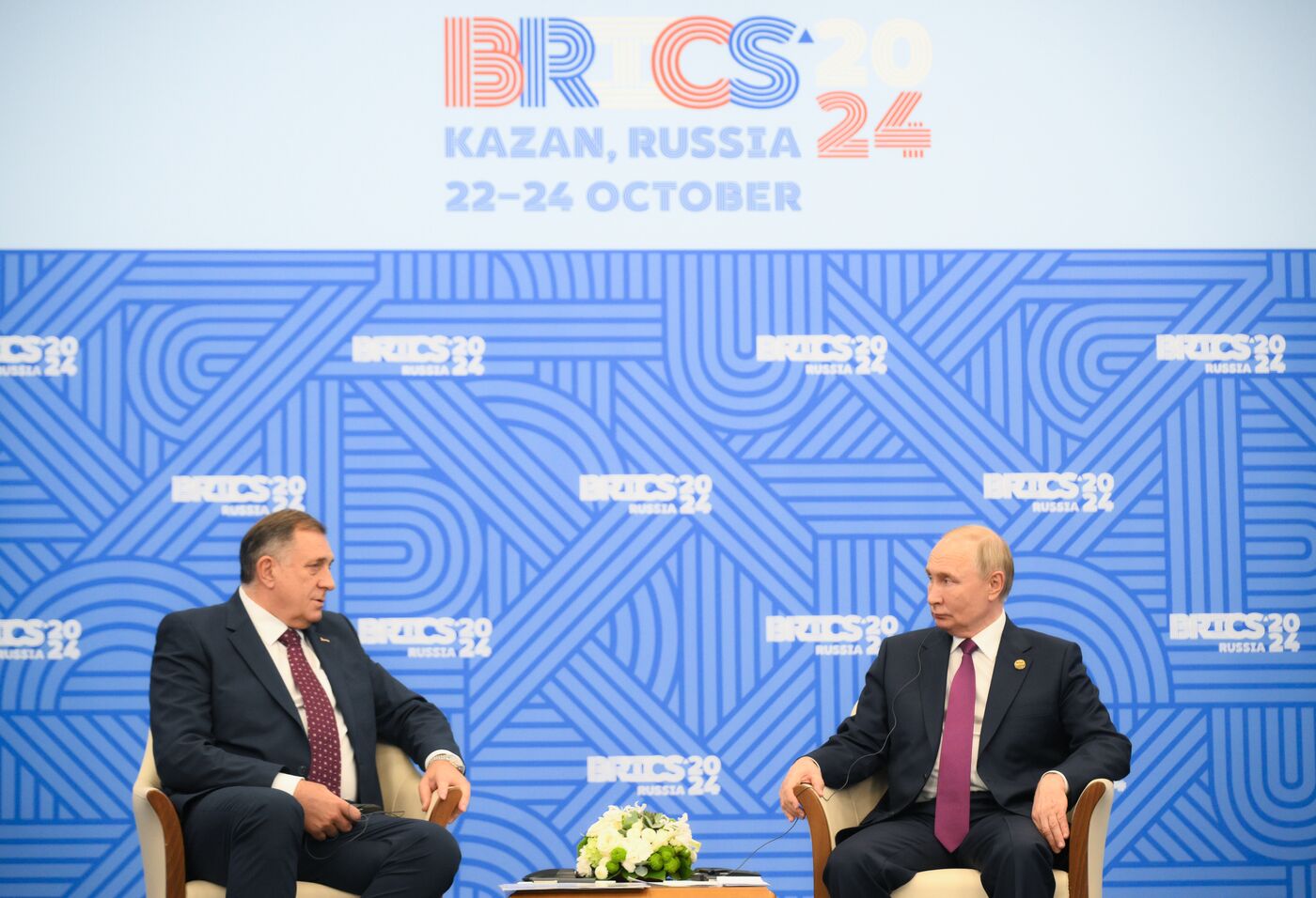 16th BRICS Summit. President of Russia Vladimir Putin meets with President of Republika Srpska Milorad Dodik