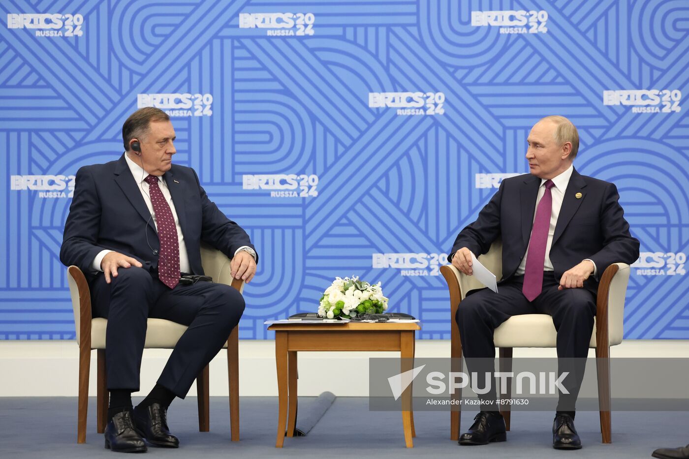 16th BRICS Summit. President of Russia Vladimir Putin meets with President of Republika Srpska Milorad Dodik