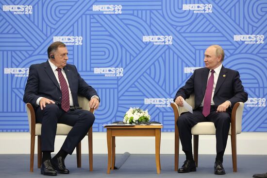 16th BRICS Summit. President of Russia Vladimir Putin meets with President of Republika Srpska Milorad Dodik