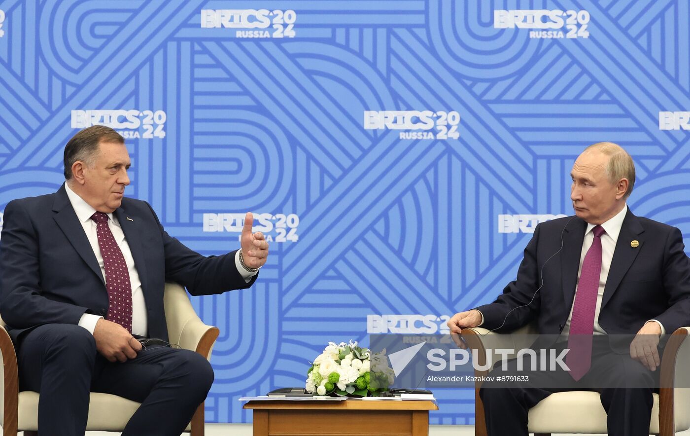 16th BRICS Summit. President of Russia Vladimir Putin meets with President of Republika Srpska Milorad Dodik