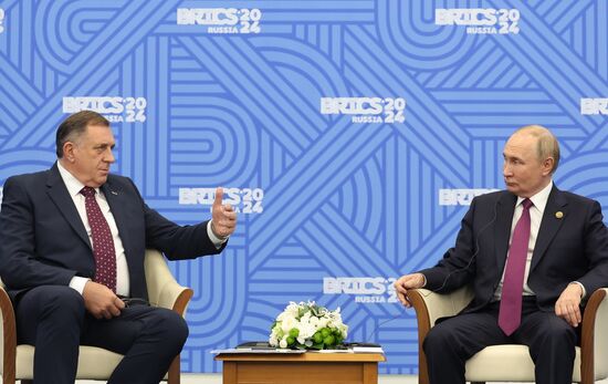 16th BRICS Summit. President of Russia Vladimir Putin meets with President of Republika Srpska Milorad Dodik