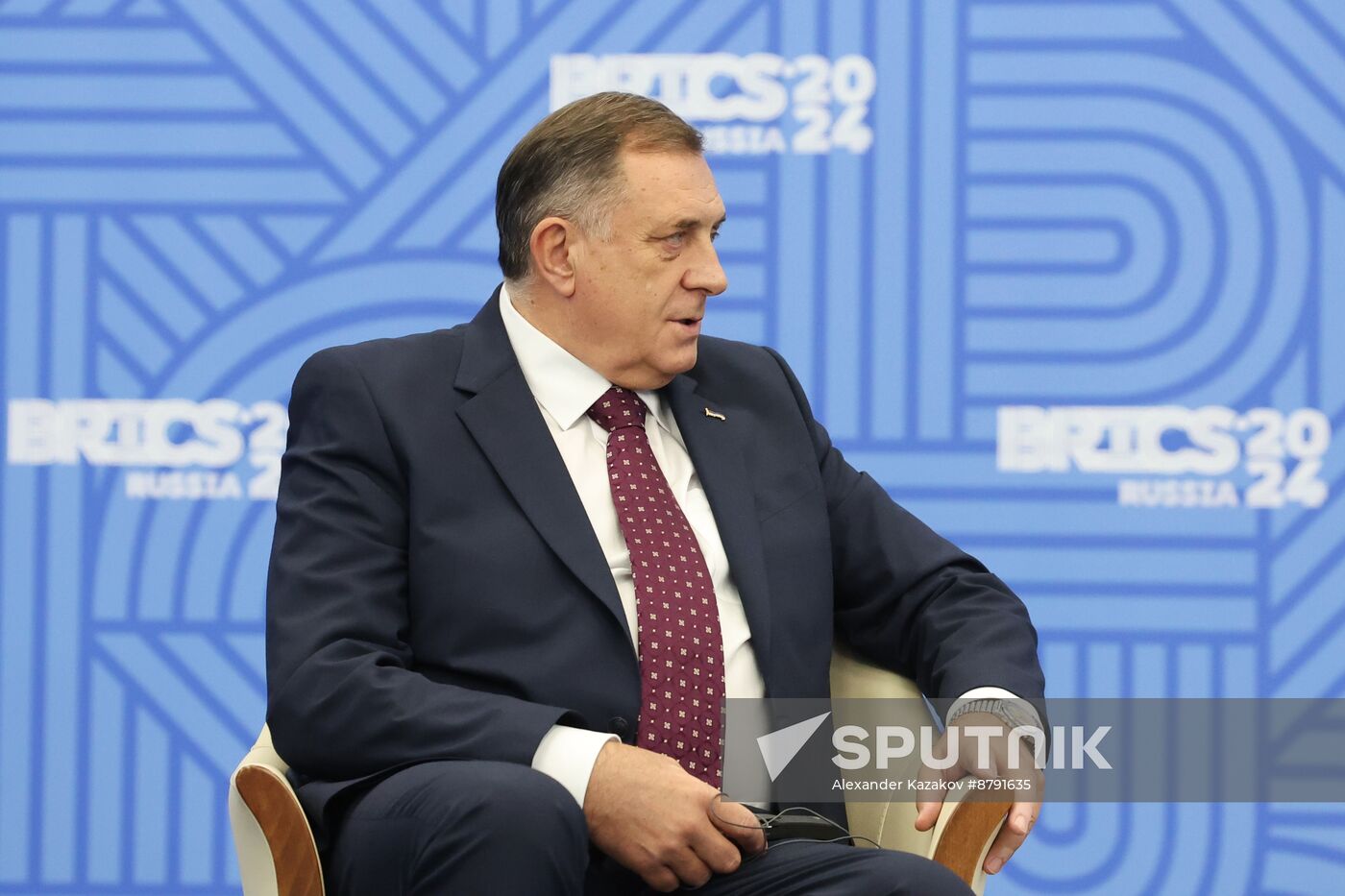 16th BRICS Summit. President of Russia Vladimir Putin meets with President of Republika Srpska Milorad Dodik