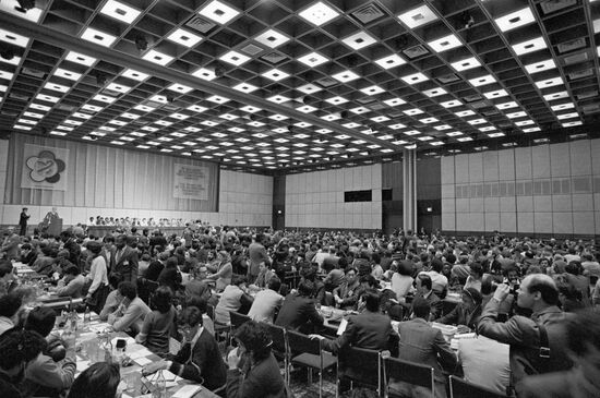 Participants in session of 12th World Festival of Youth and Students' Steering Committee