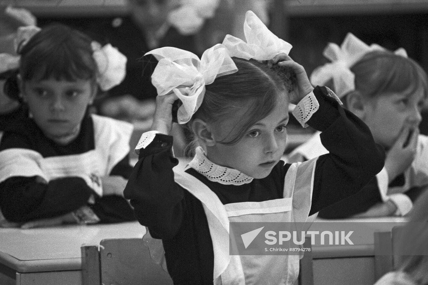 First day of school at new school in Moscow