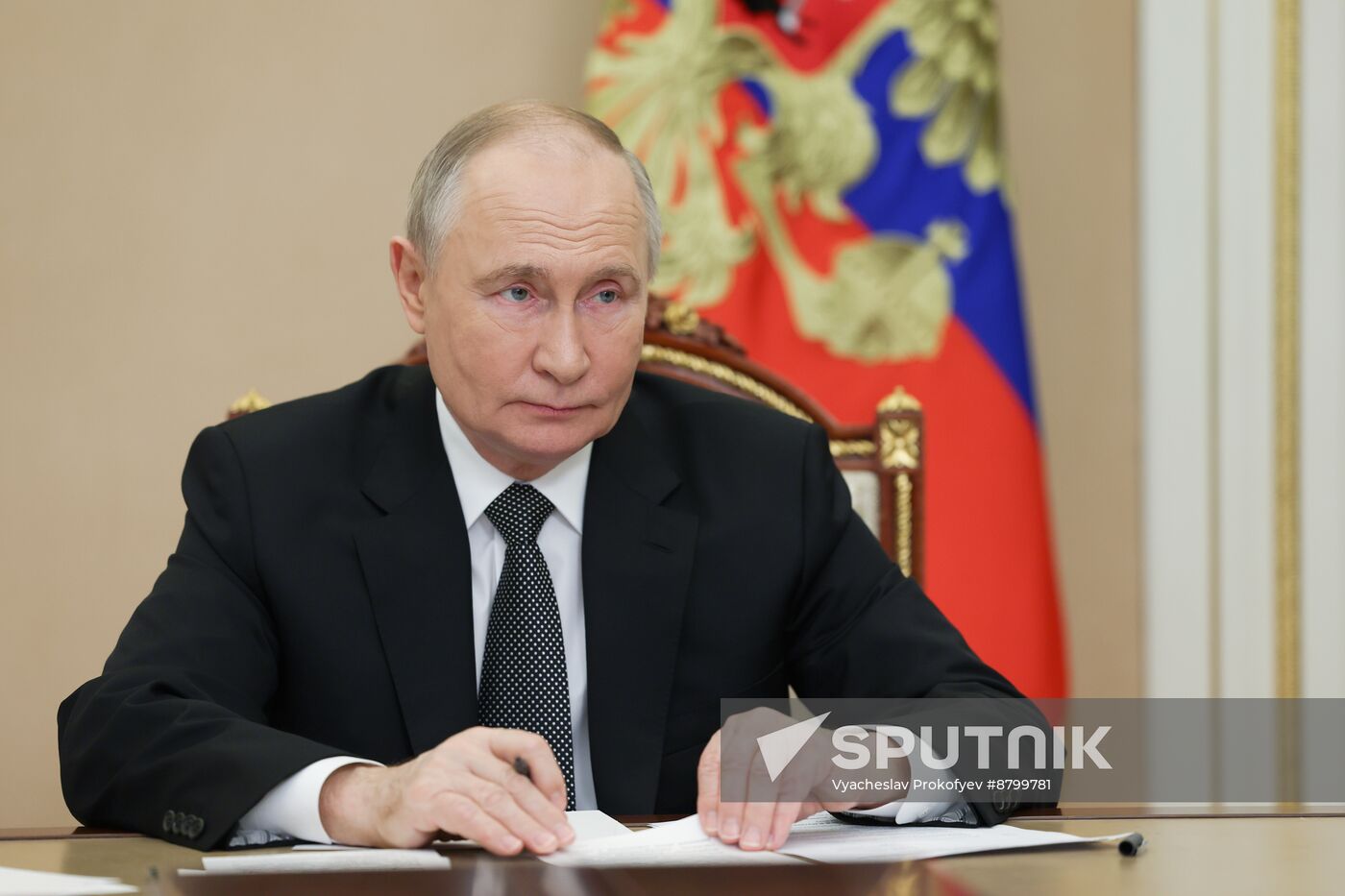 Russia Putin Chukotka Icebreaker Launching