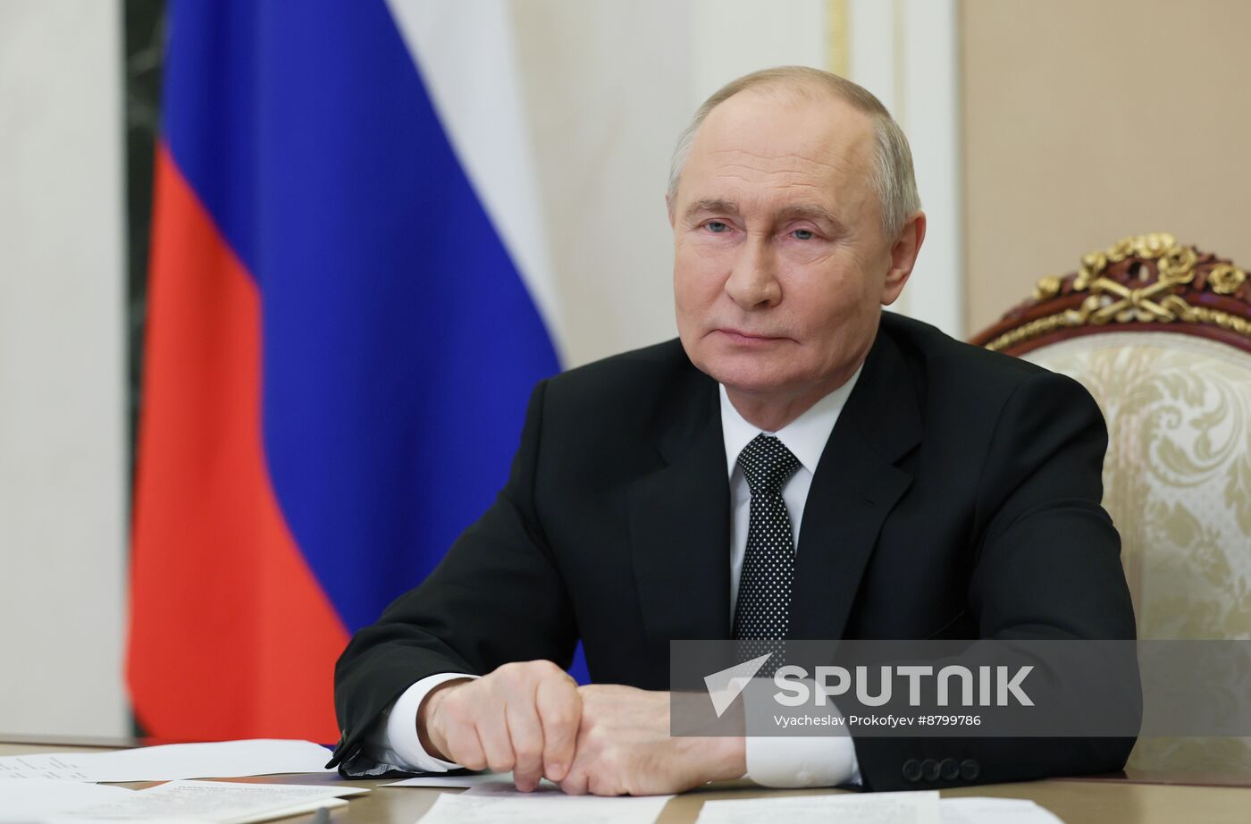 Russia Putin Chukotka Icebreaker Launching