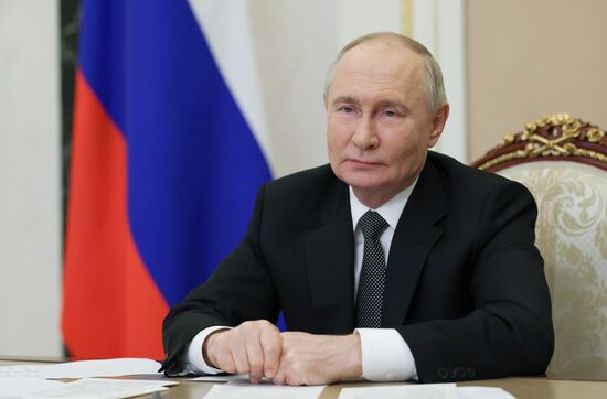 Russia Putin Chukotka Icebreaker Launching