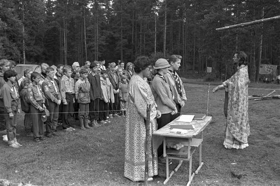 Youth scout camp near St. Petersburg