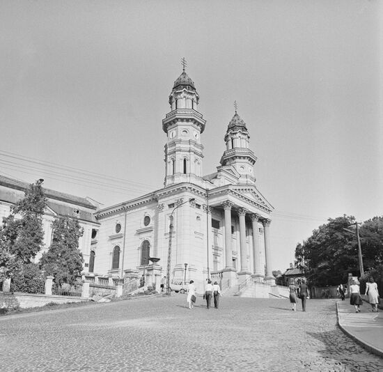 Uzhgorod Cathedral and library of Uzhgorod National University