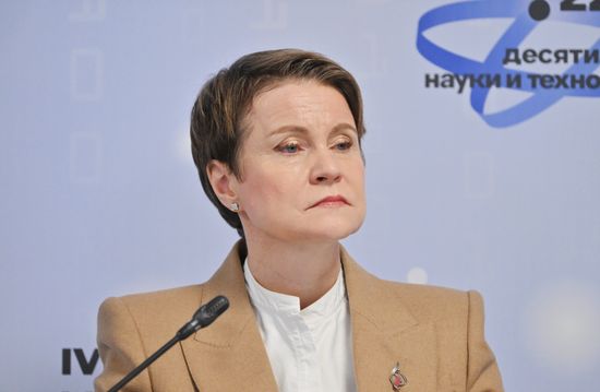 The 4th Young Scientists Congress. Fundamental Scientific Research: The Cornerstone of The Country's Competitiveness. Yelena Shmelyova, Chairman of the Board, Sirius Federal Territory; Head, Talent and Success Foundation. Location: Russia, Federal territory 'Sirius'. Author: Kristina Kormilitsyna. 4th Young Scientists Congress. Fundamental Scientific Research: The Cornerstone of The Country's Competitiveness