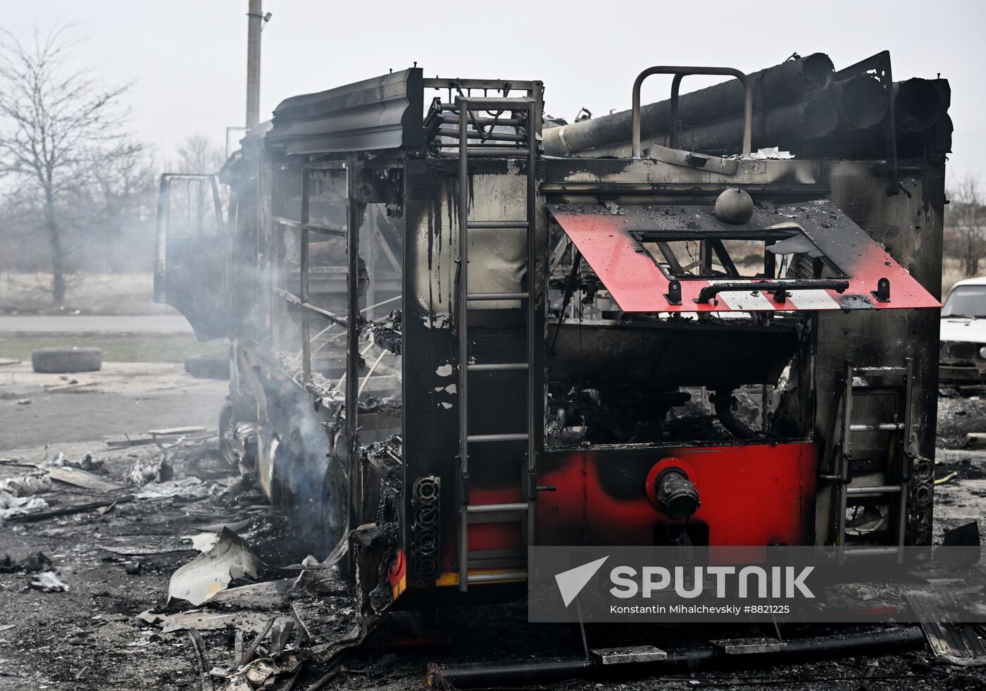 Russia Ukraine Petrol Station Drone Attack