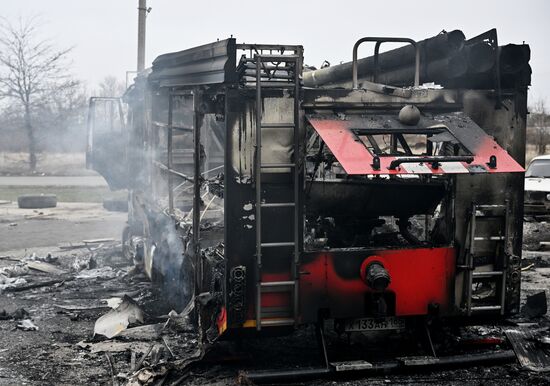 Russia Ukraine Petrol Station Drone Attack