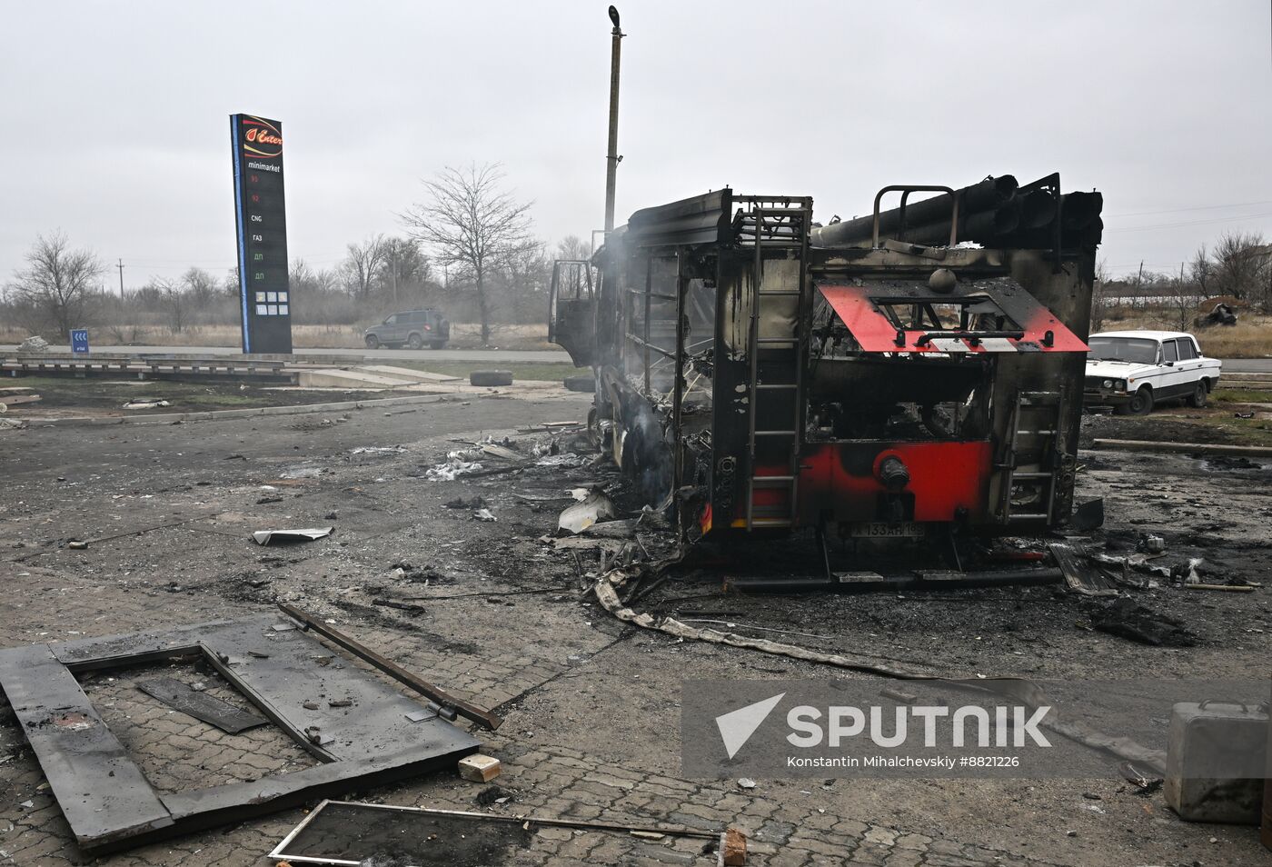 Russia Ukraine Petrol Station Drone Attack