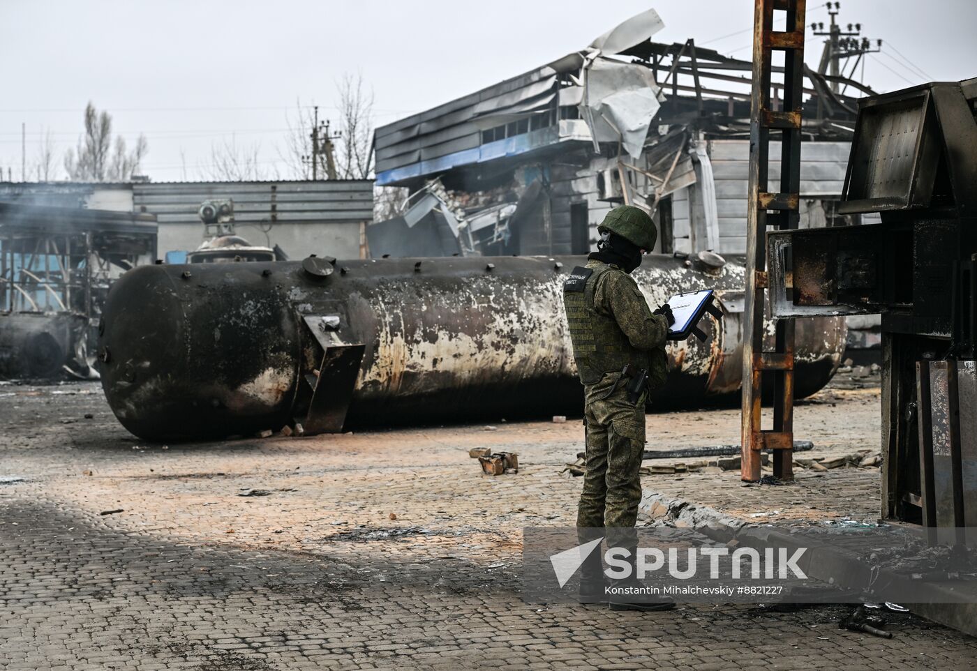 Russia Ukraine Petrol Station Drone Attack