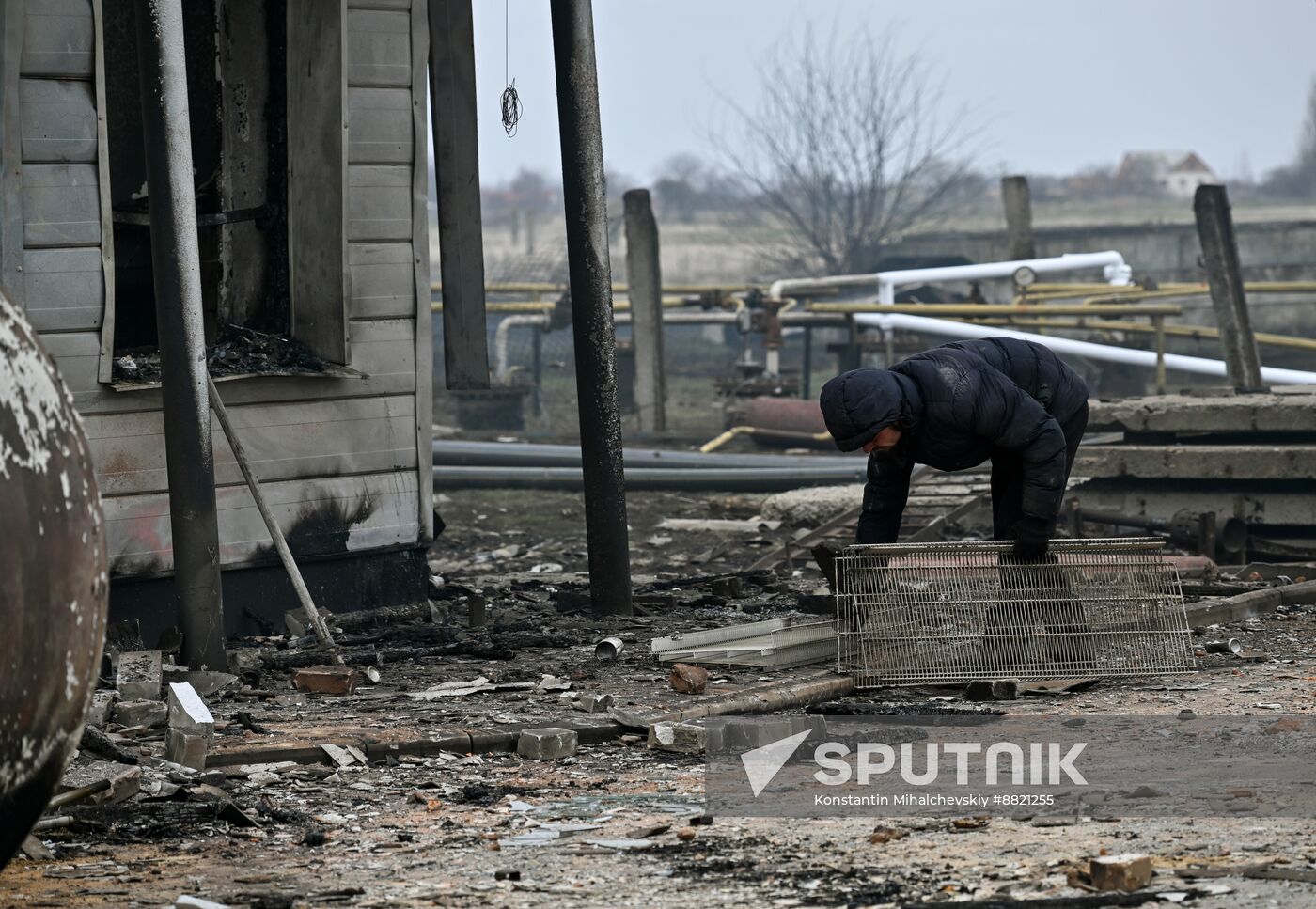 Russia Ukraine Petrol Station Drone Attack