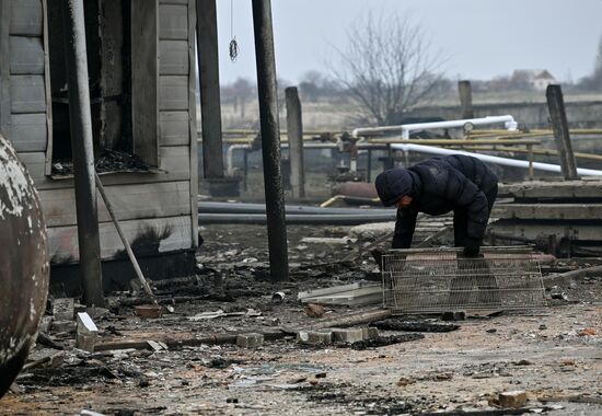 Russia Ukraine Petrol Station Drone Attack