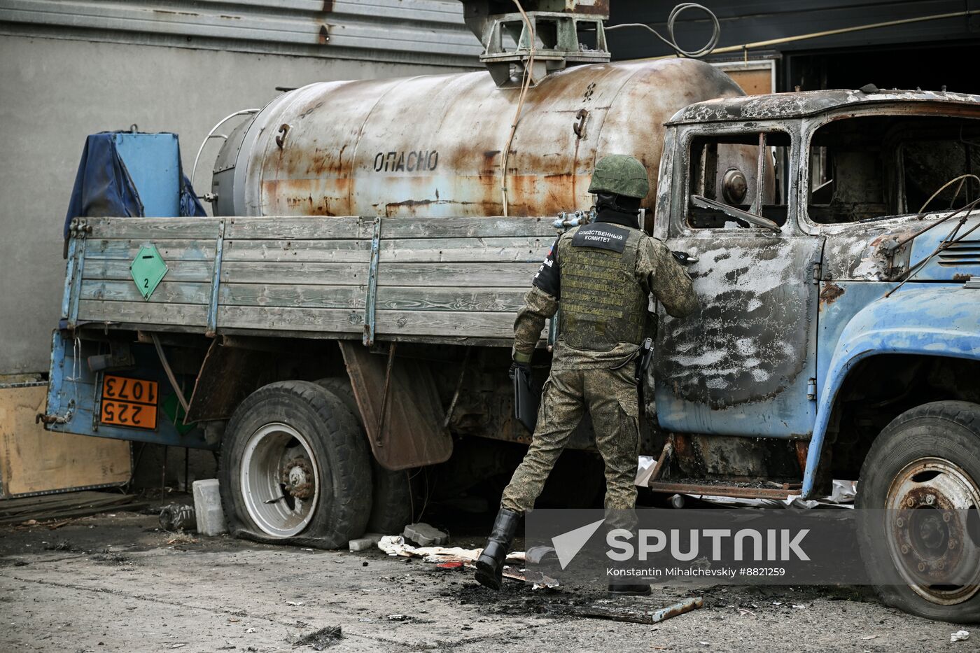 Russia Ukraine Petrol Station Drone Attack