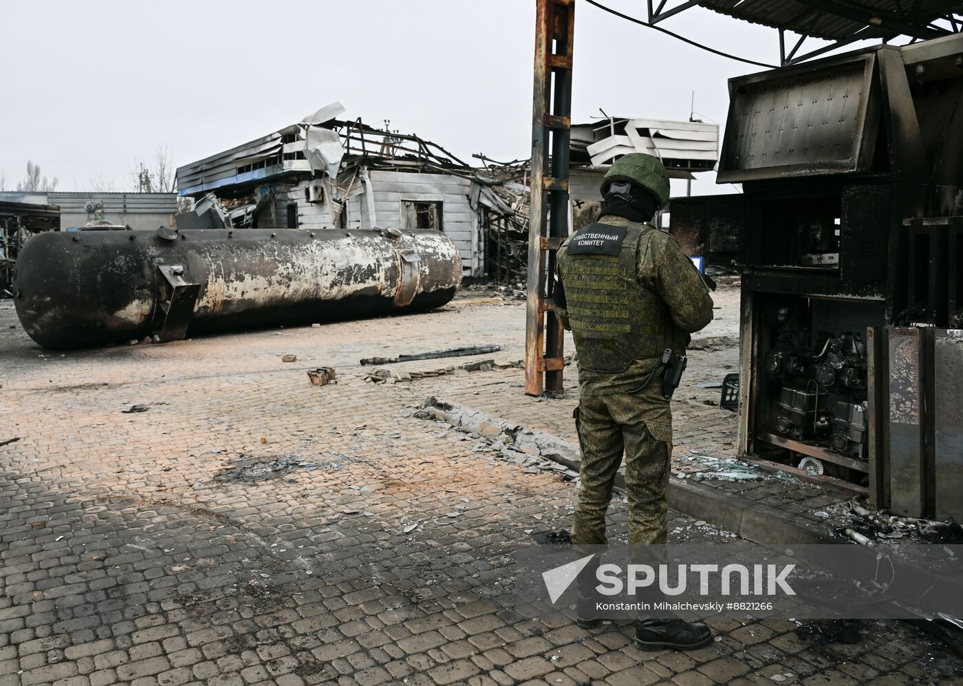 Russia Ukraine Petrol Station Drone Attack