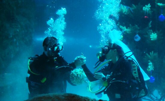 Russia Underwater Wedding