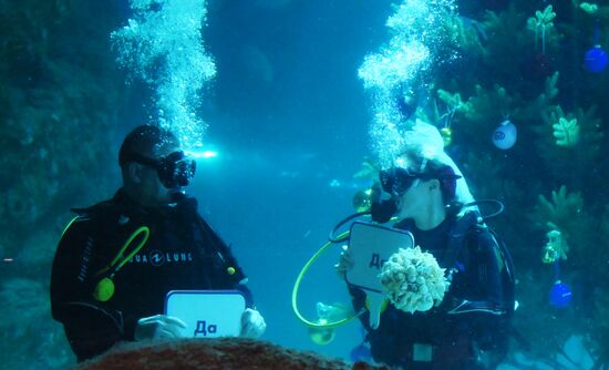 Russia Underwater Wedding