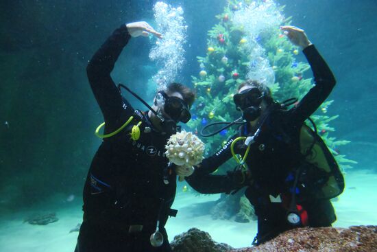 Russia Underwater Wedding