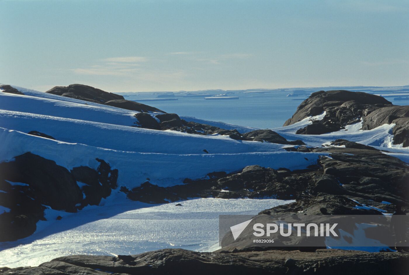 The Antarctic, an ice-covered continent
