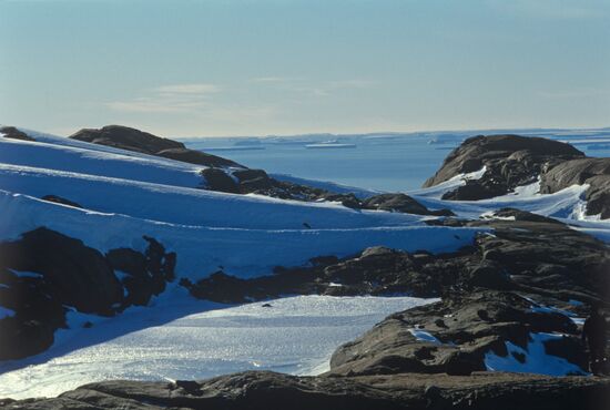The Antarctic, an ice-covered continent