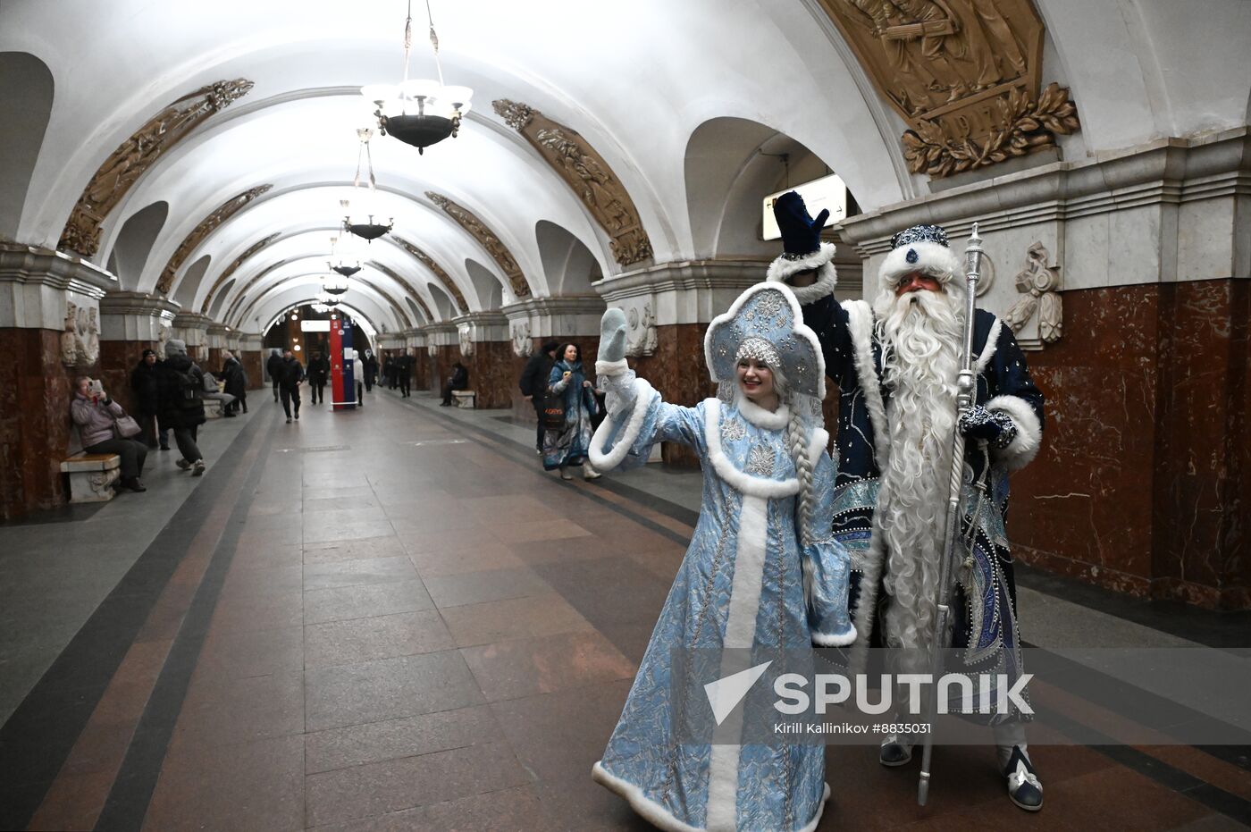 Russia New Year Season Metro