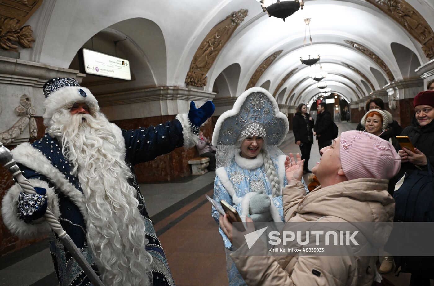 Russia New Year Season Metro