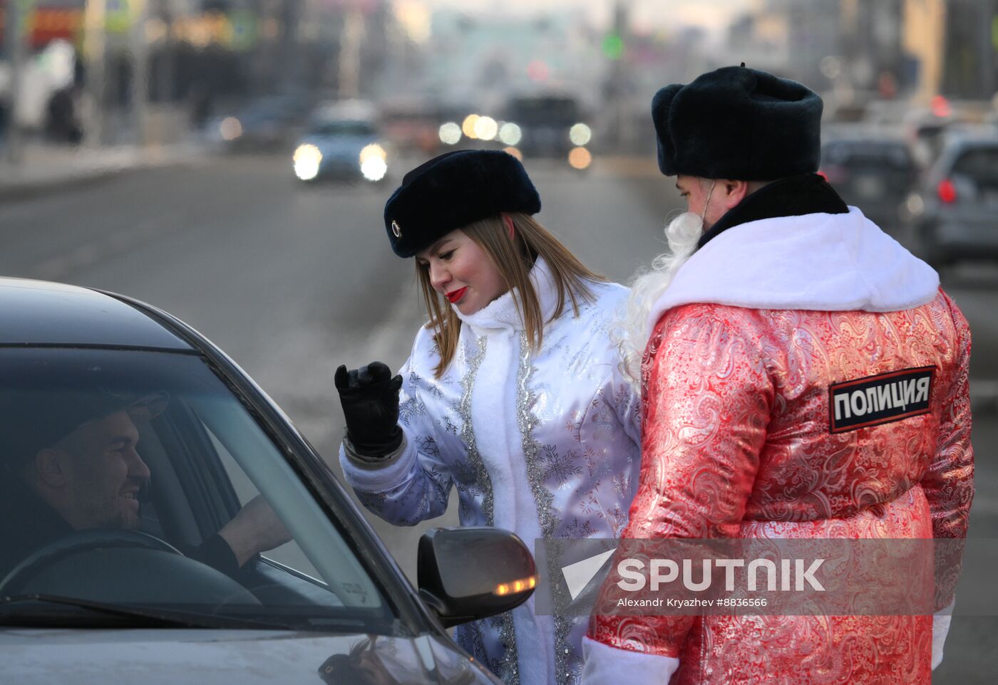 Russia New Year Season Traffic Police