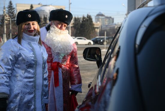 Russia New Year Season Traffic Police