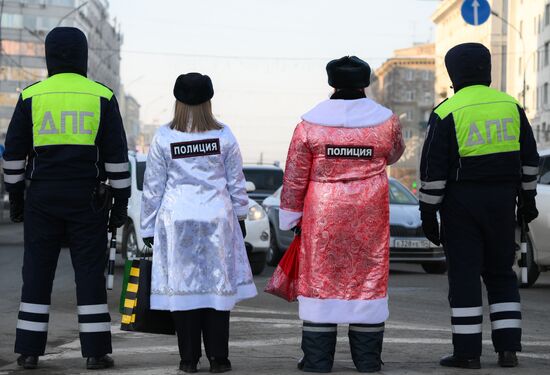 Russia New Year Season Traffic Police