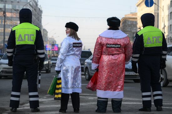 Russia New Year Season Traffic Police