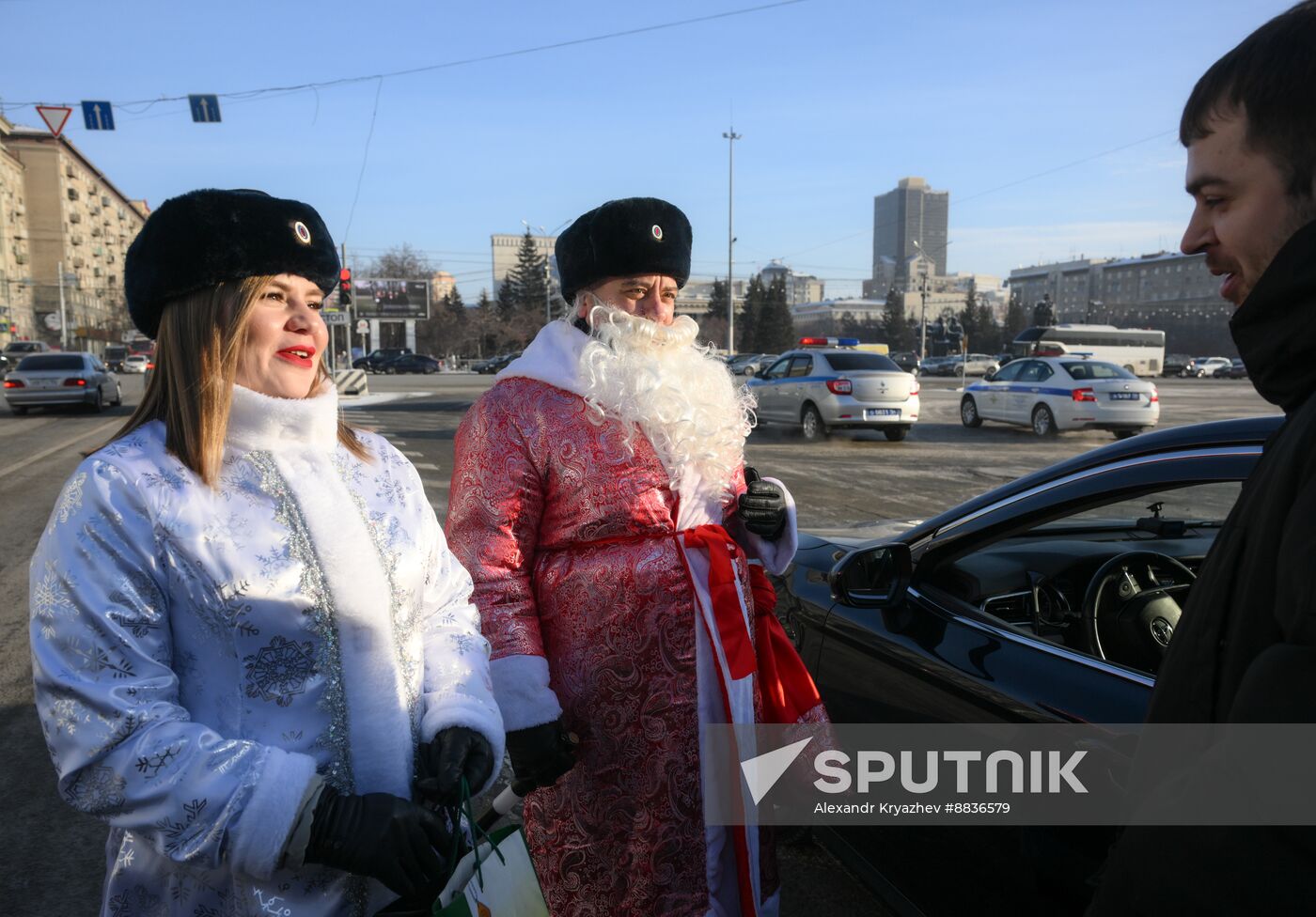 Russia New Year Season Traffic Police