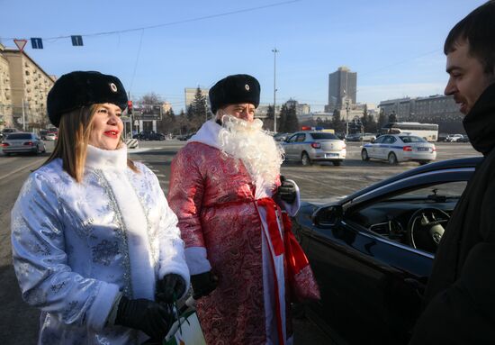 Russia New Year Season Traffic Police