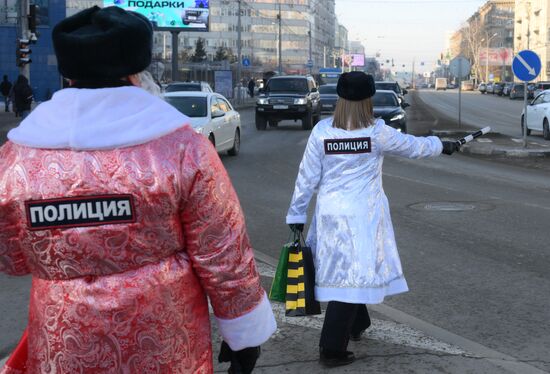 Russia New Year Season Traffic Police